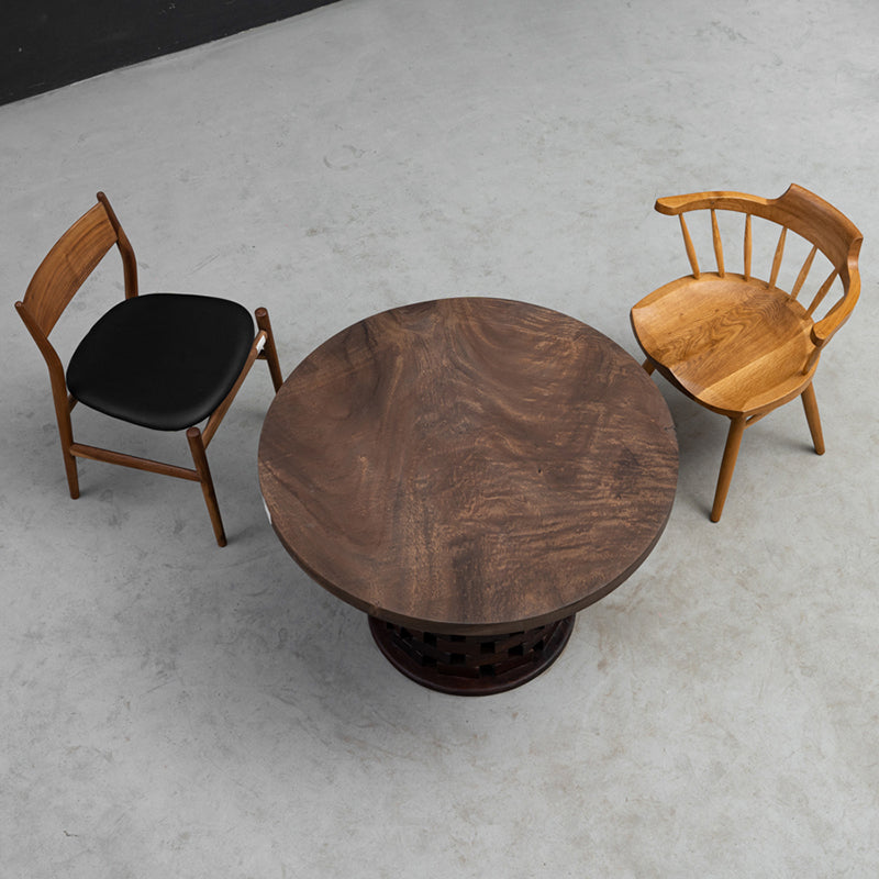 Solid wood black low table top