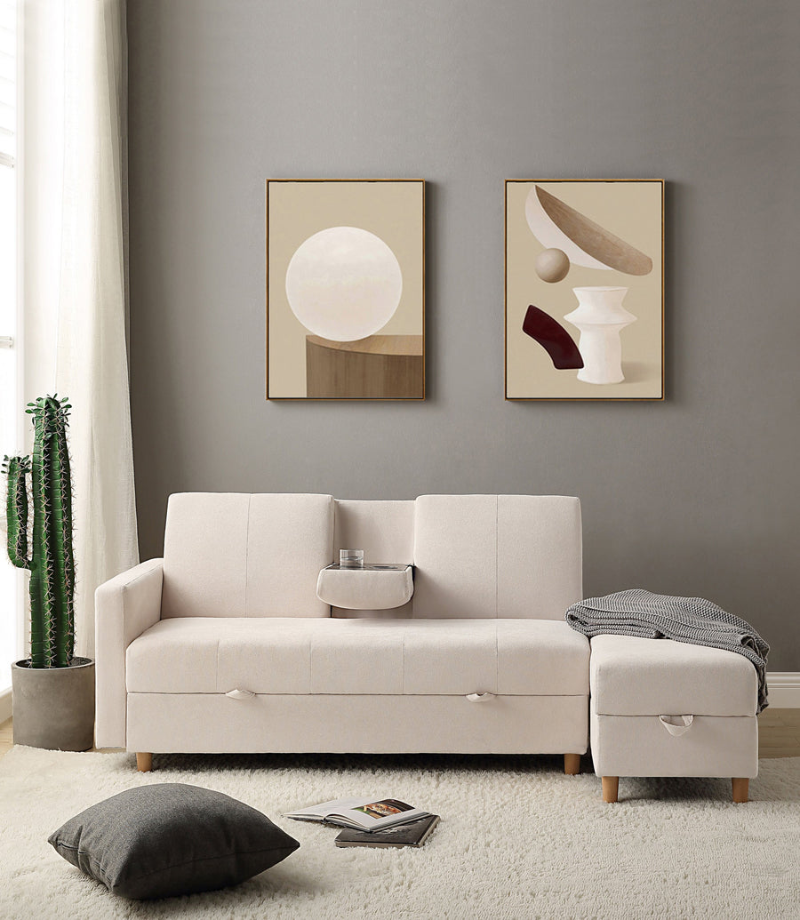 Multifunctional 3-seater sofa with storage