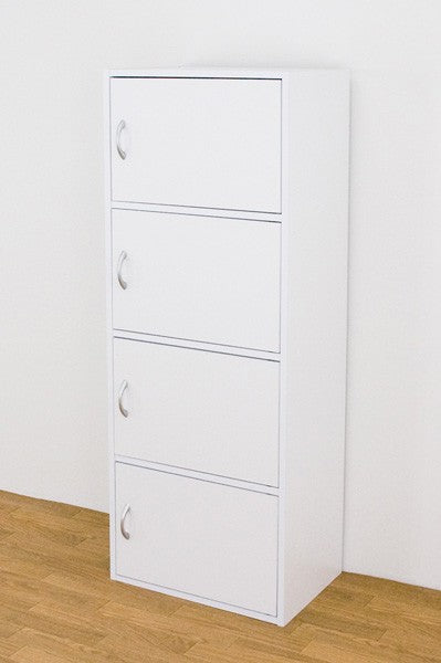 Basic design wooden 3-tier/4-tier rack with doors