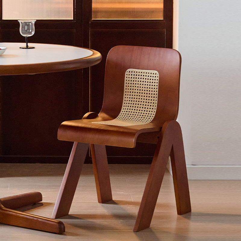 Boxwood Rattan Curved Dining Chair