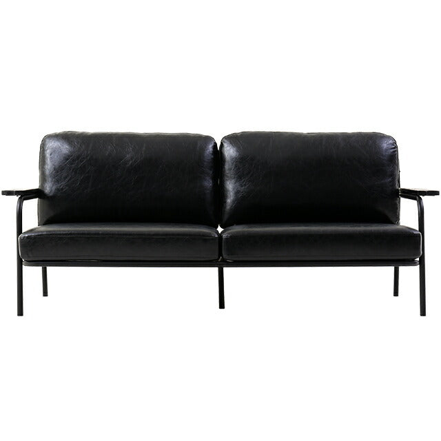 3-seater leather sofa in vintage style [width 186cm]