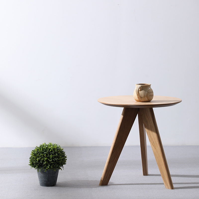 Scandinavian style wooden round table
