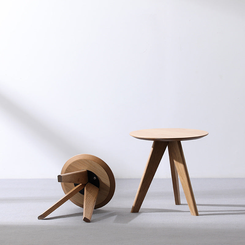 Scandinavian style wooden round table