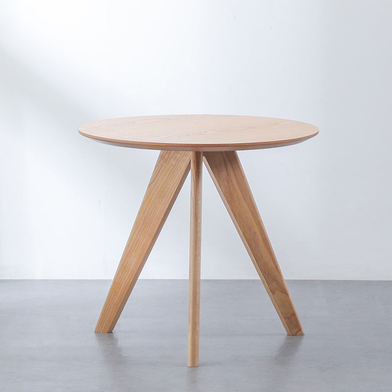Scandinavian style wooden round table