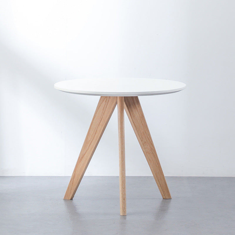 Scandinavian style wooden round table