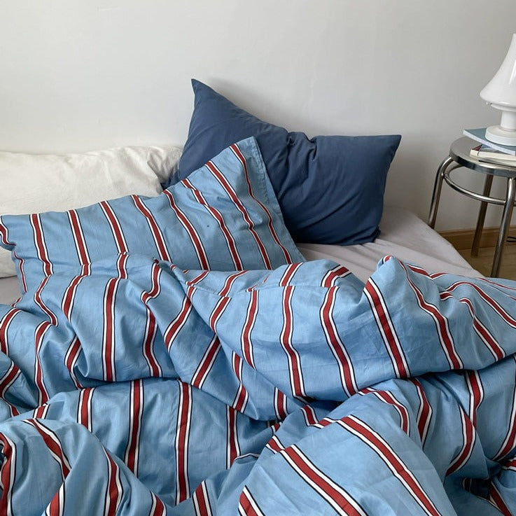 Thick Thin Stripe Blue Duvet Cover