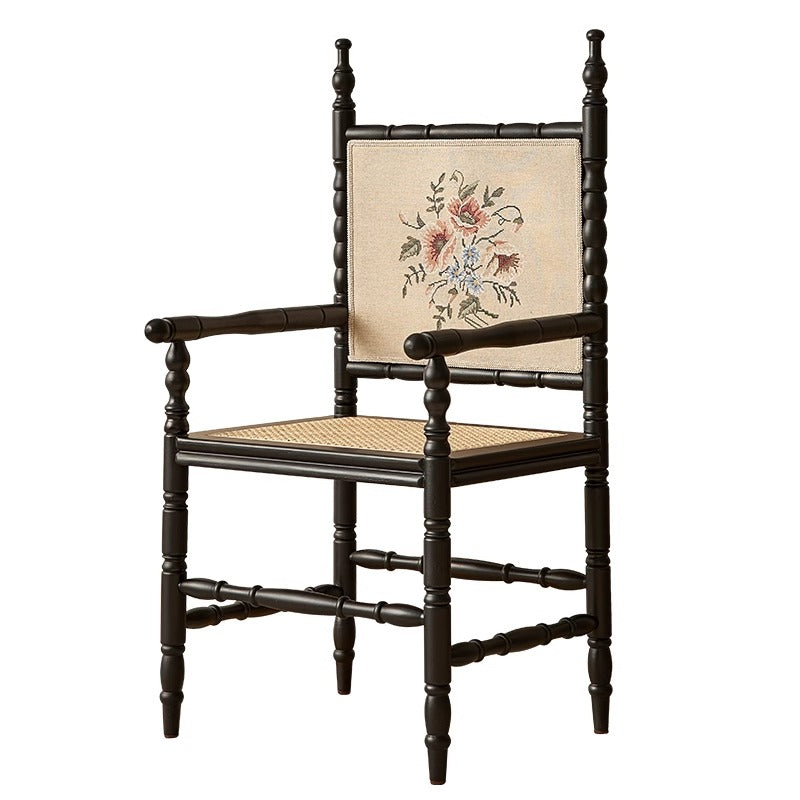 Embroidered wooden armchair