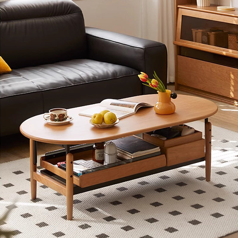 Cherry wood natural wood coffee table
