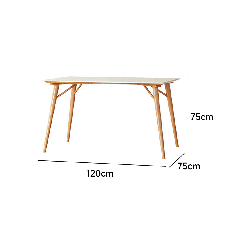 Simple natural cherry wood dining table