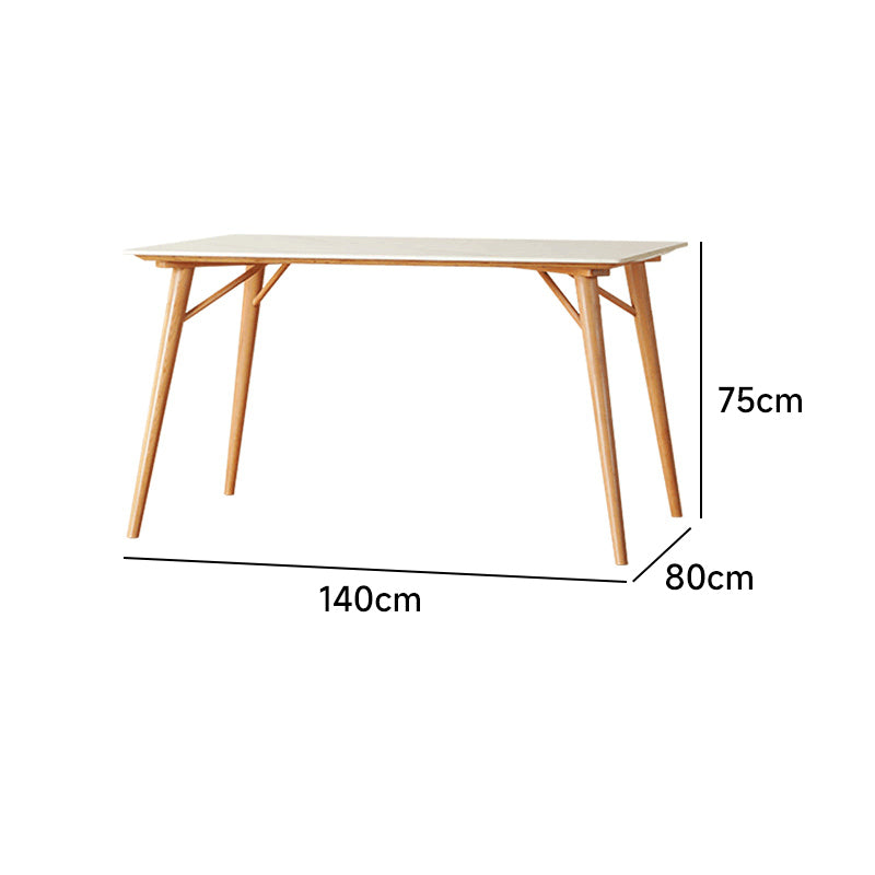 Simple natural cherry wood dining table