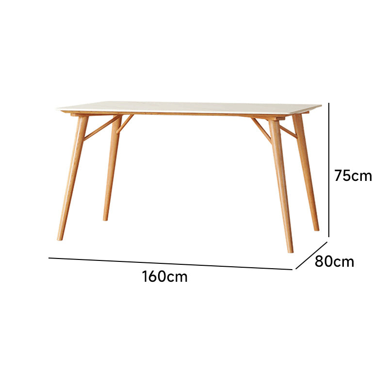 Simple natural cherry wood dining table