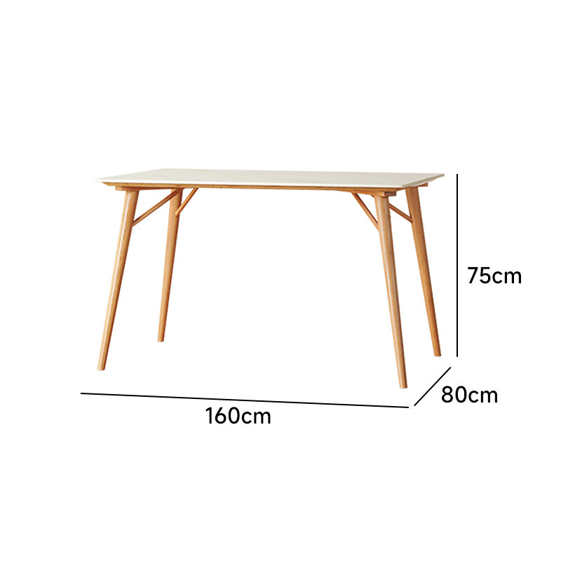 Simple natural cherry wood dining table
