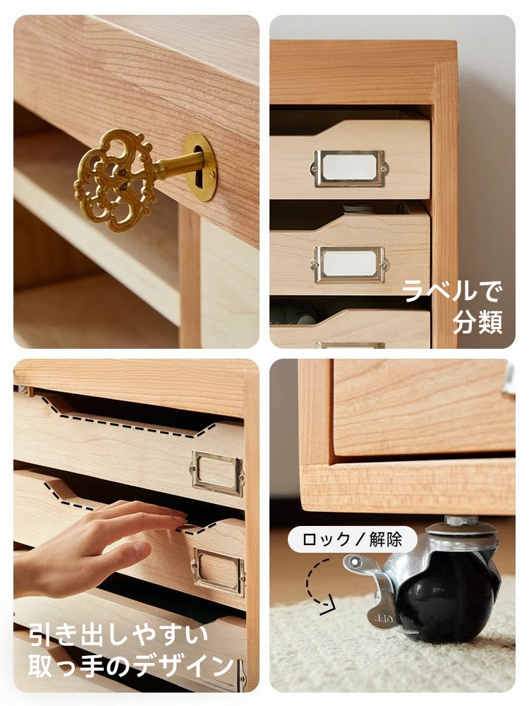 Cherry wood shutter cabinet