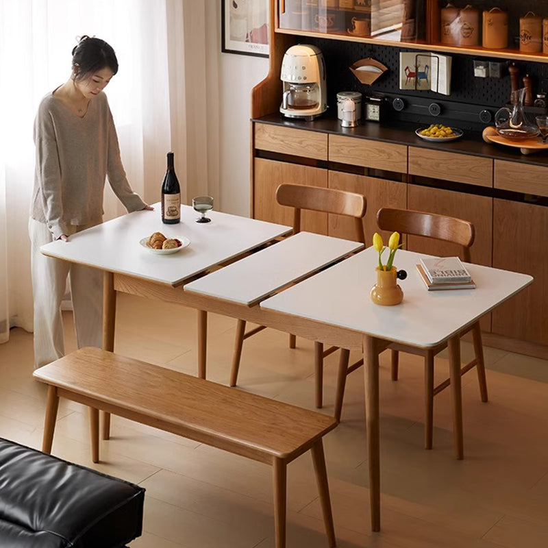 Cherry wood expandable dining table