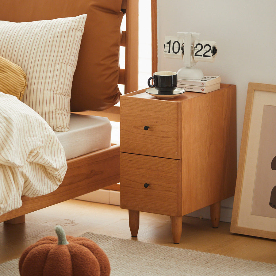 Cherry Wood Slim Night Table