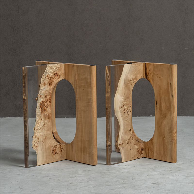Natural wood clear table legs