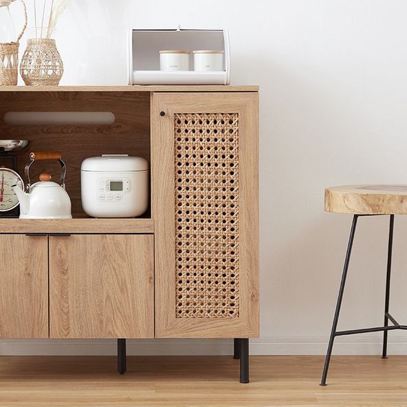 Low-type cupboard, kitchen counter, wooden, rattan-style