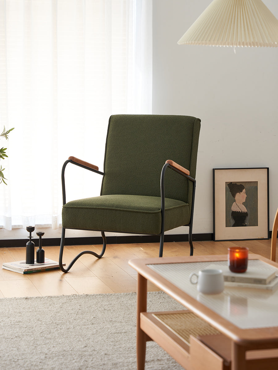Vintage style stainless steel arm sofa chair