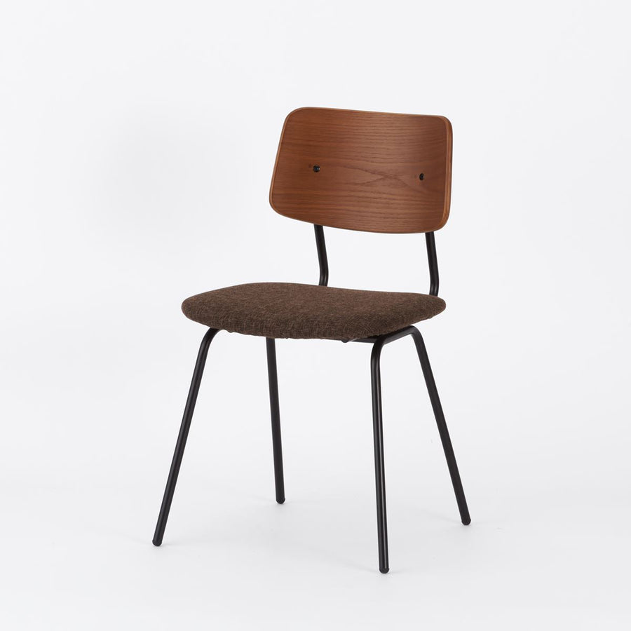 KUUM Chair shikaku Black Steel Frame Cushion Brown Back クーム チェア シカク
