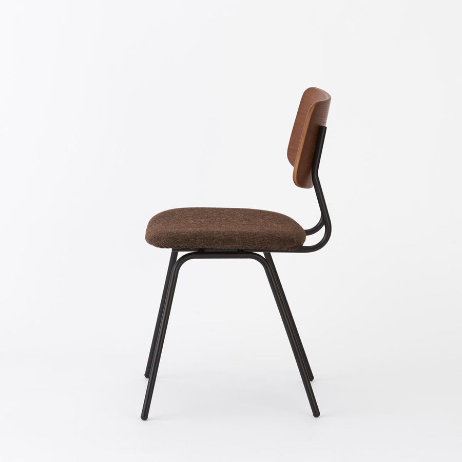 KUUM Chair shikaku Black Steel Frame Cushion Brown Back クーム チェア シカク
