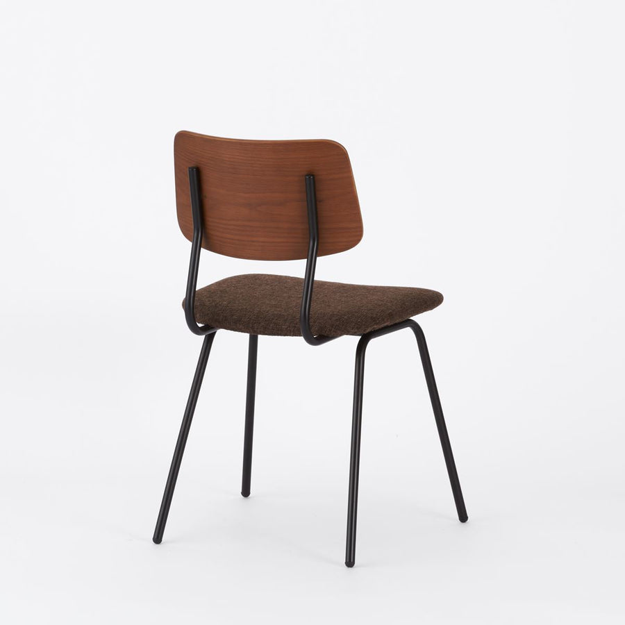 KUUM Chair shikaku Black Steel Frame Cushion Brown Back クーム チェア シカク