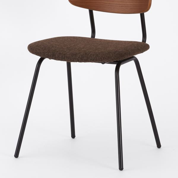 KUUM Chair shikaku Black Steel Frame Cushion Brown Back クーム チェア シカク