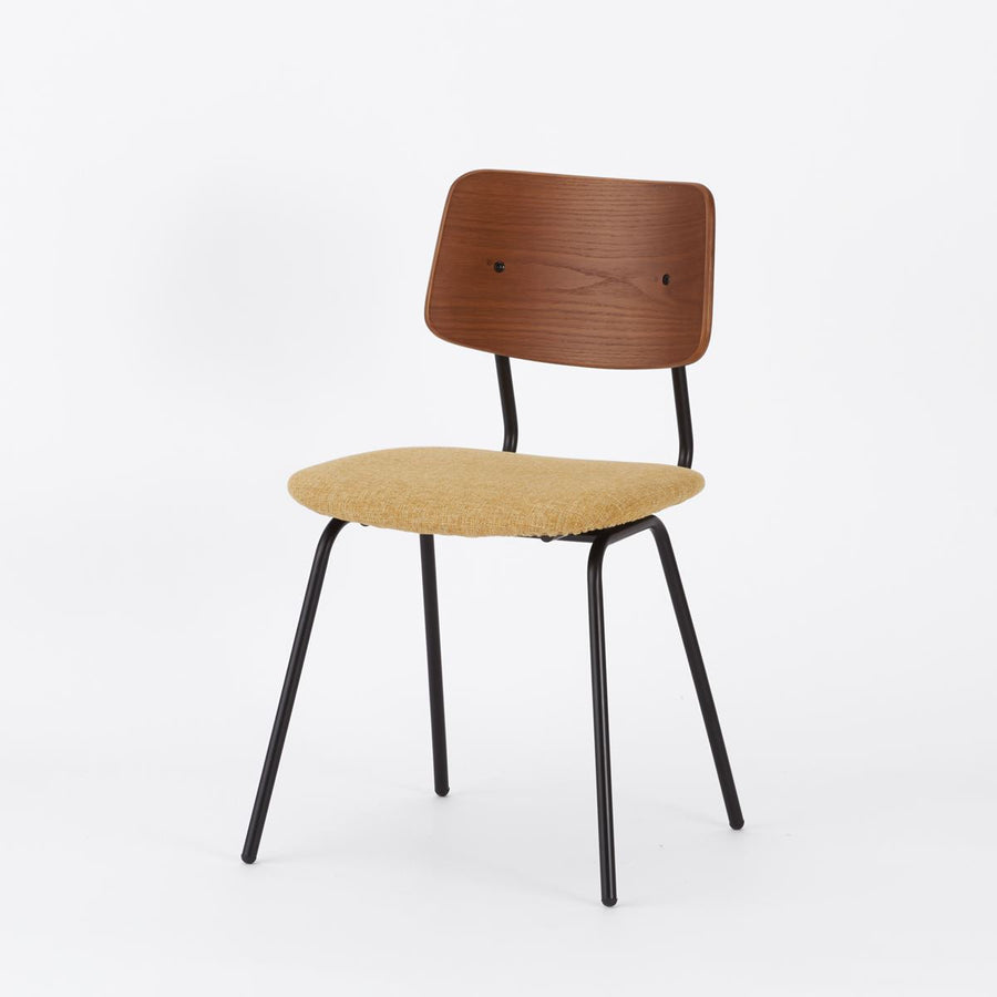 KUUM Chair shikaku Black Steel Frame Cushion Brown Back クーム チェア シカク