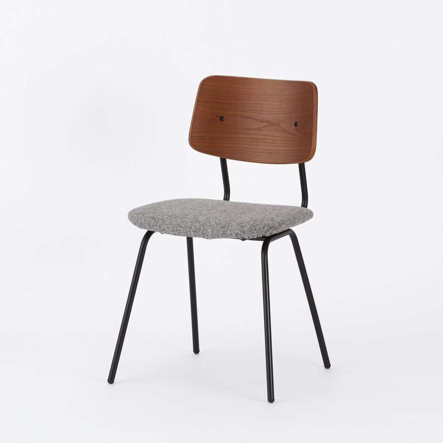 KUUM Chair shikaku Black Steel Frame Cushion Brown Back クーム チェア シカク