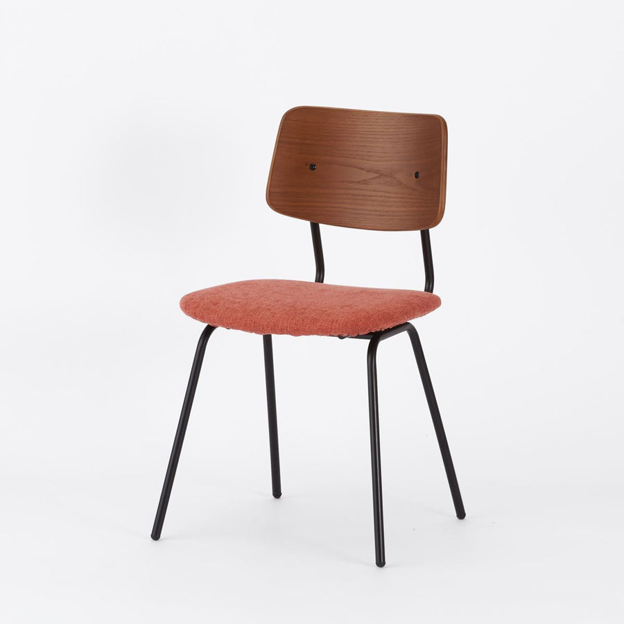 KUUM Chair shikaku Black Steel Frame Cushion Brown Back クーム チェア シカク