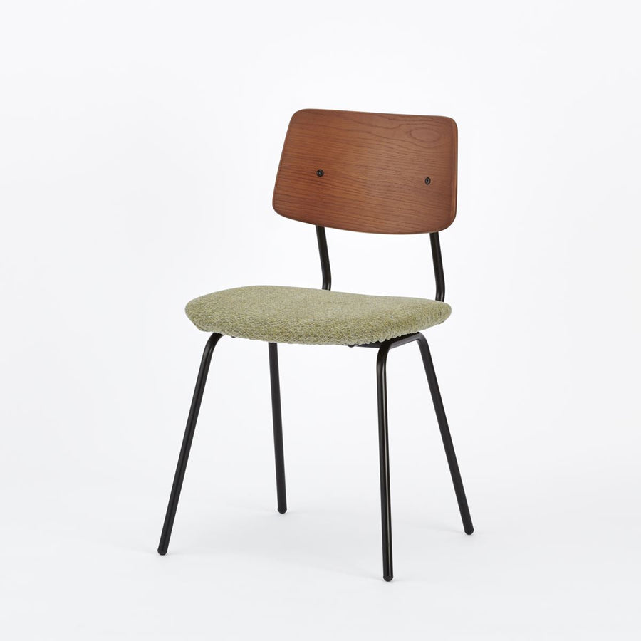 KUUM Chair shikaku Black Steel Frame Cushion Brown Back クーム チェア シカク