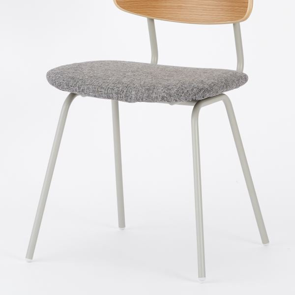 KUUM Chair shikaku Gray White Steel Frame Cushion Natural Back クーム チェア シカク