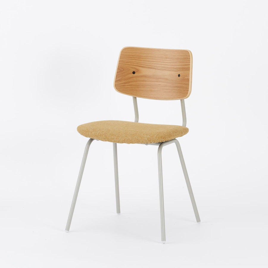 KUUM Chair shikaku Gray White Steel Frame Cushion Natural Back クーム チェア シカク