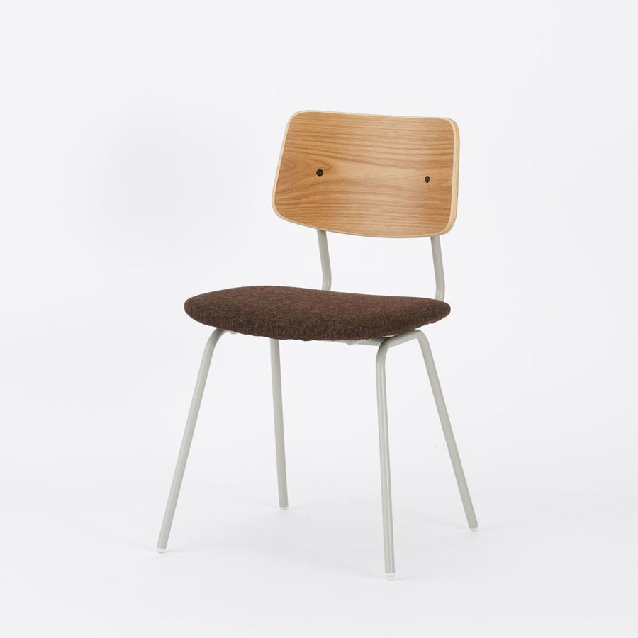 KUUM Chair shikaku Gray White Steel Frame Cushion Natural Back クーム チェア シカク