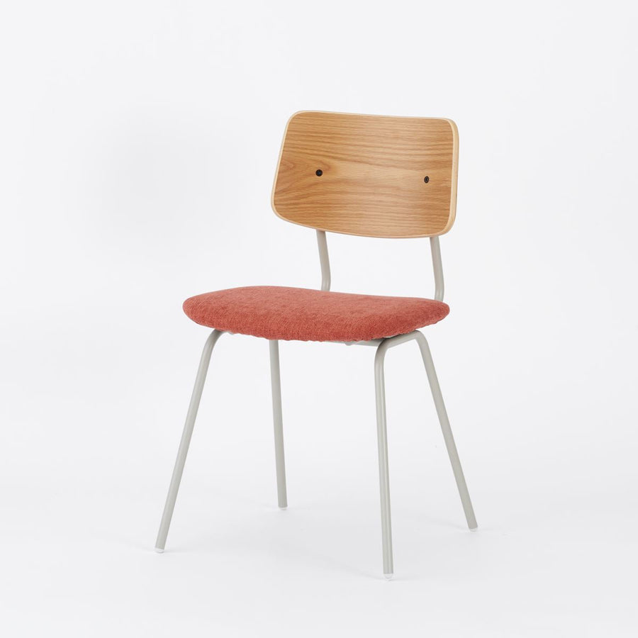 KUUM Chair shikaku Gray White Steel Frame Cushion Natural Back クーム チェア シカク