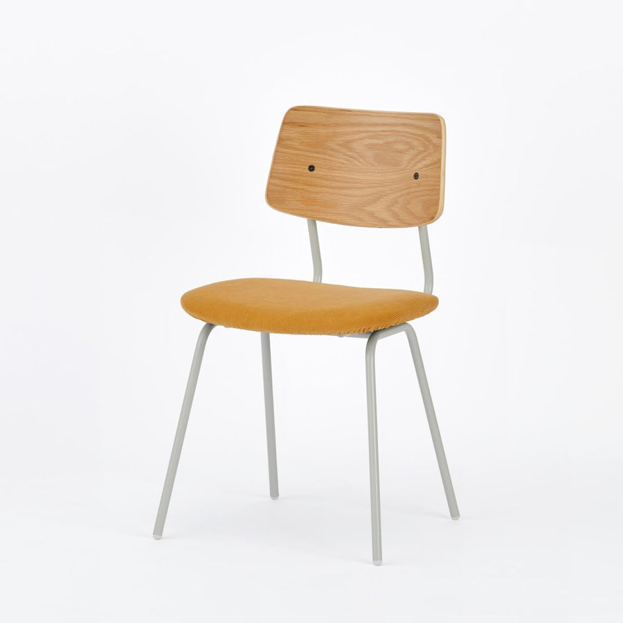 KUUM Chair shikaku Gray White Steel Frame Cushion Natural Back クーム チェア シカク