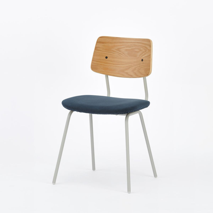 KUUM Chair shikaku Gray White Steel Frame Cushion Natural Back クーム チェア シカク
