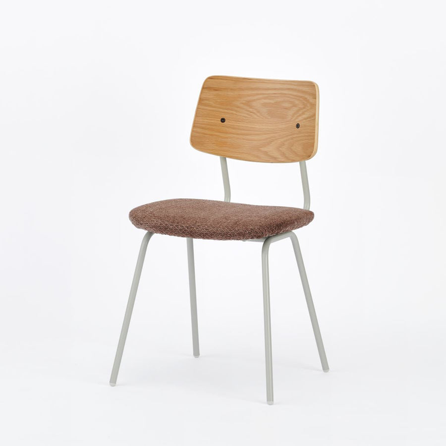 KUUM Chair shikaku Gray White Steel Frame Cushion Natural Back クーム チェア シカク