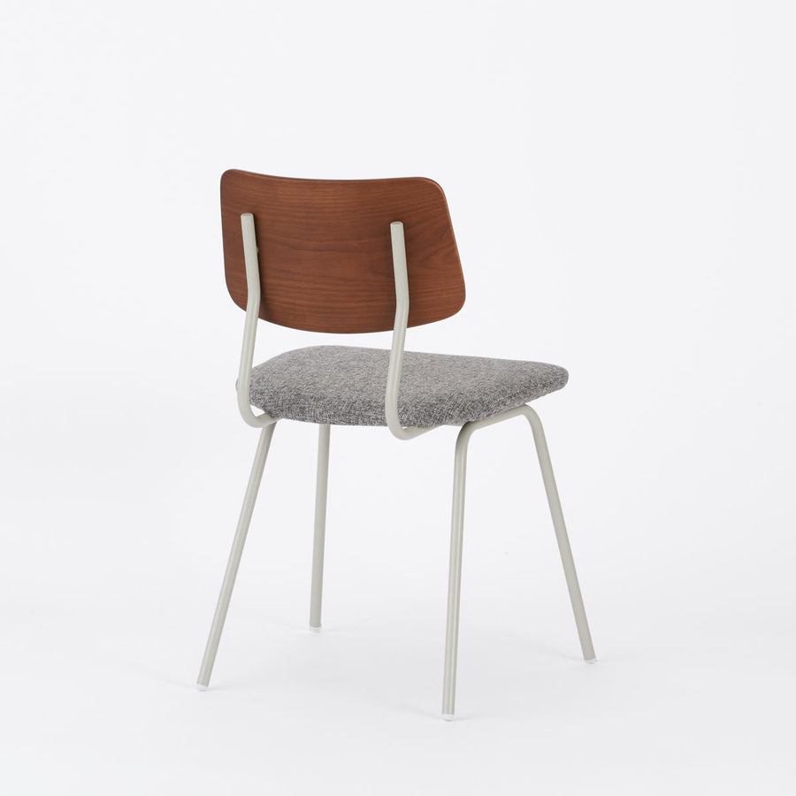 KUUM Chair shikaku Gray White Steel Frame Cushion Brown Back クーム チェア シカク