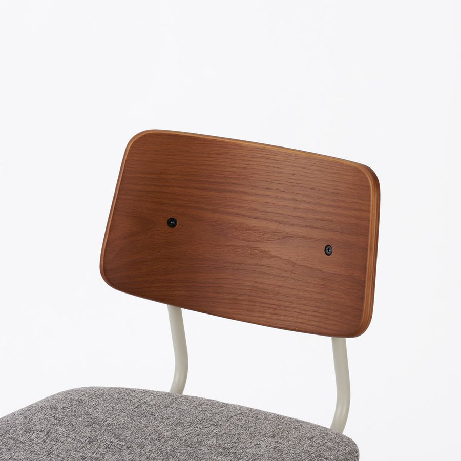 KUUM Chair shikaku Gray White Steel Frame Cushion Brown Back クーム チェア シカク