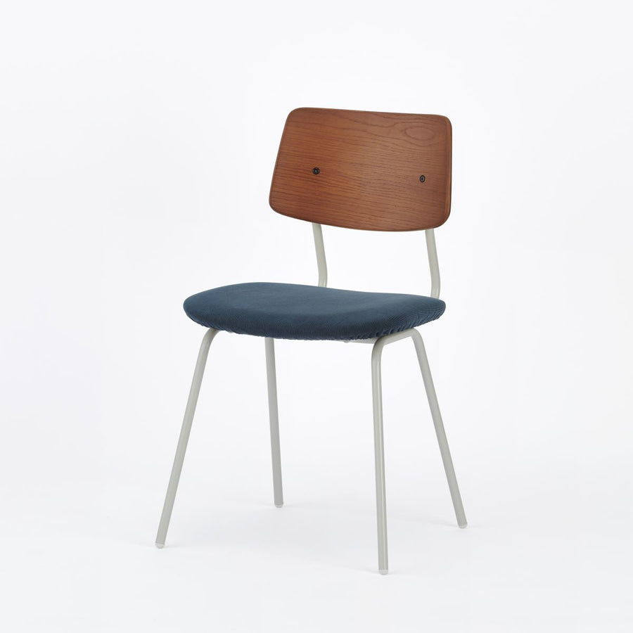 KUUM Chair shikaku Gray White Steel Frame Cushion Brown Back クーム チェア シカク