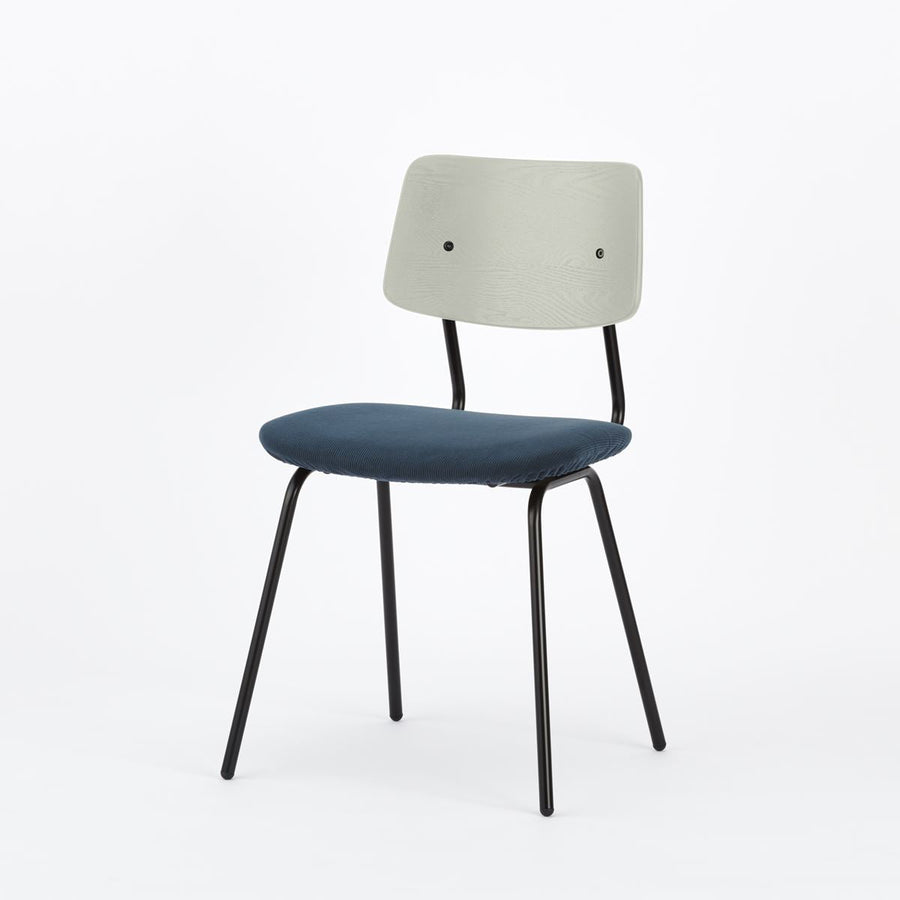 KUUM Chair shikaku Black Steel Frame Cushion Gray White Back クーム チェア シカク
