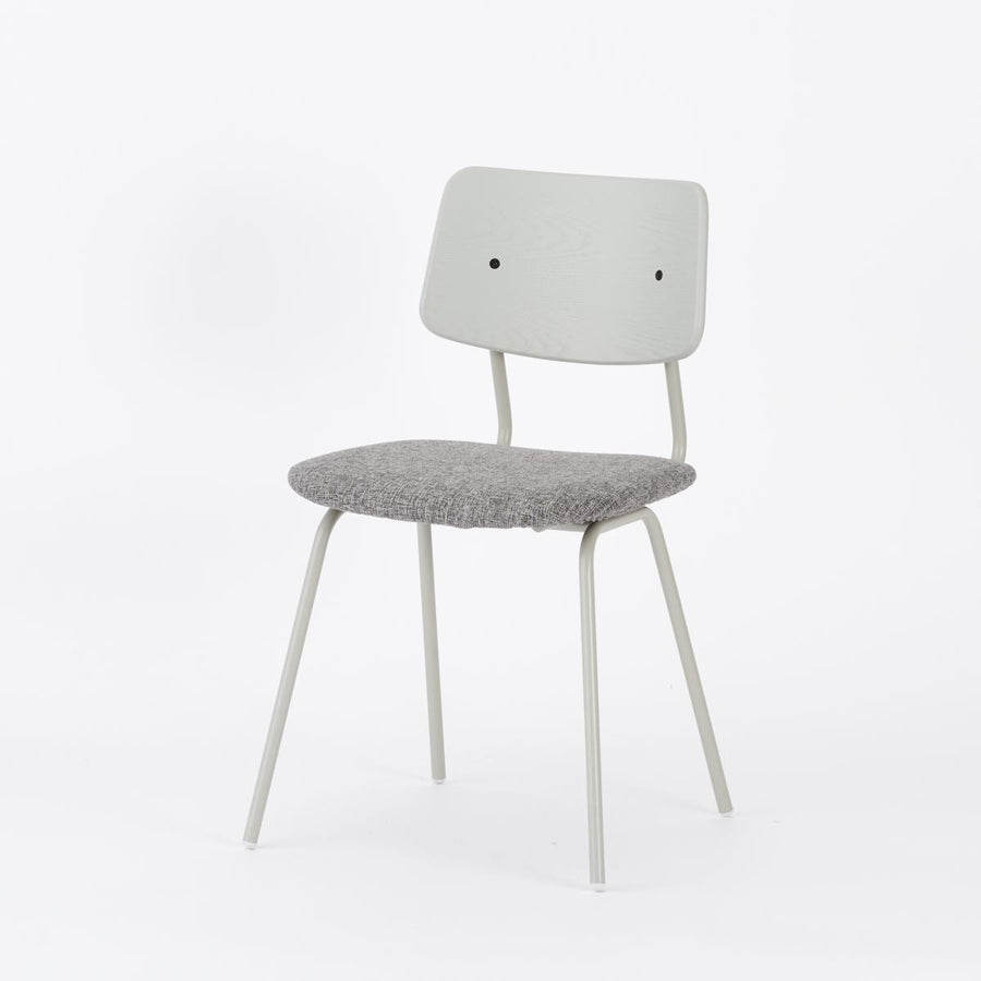 KUUM Chair shikaku Gray White Steel Frame Cushion Gray White Back クーム チェア シカク