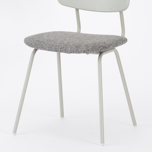 KUUM Chair shikaku Gray White Steel Frame Cushion Gray White Back クーム チェア シカク