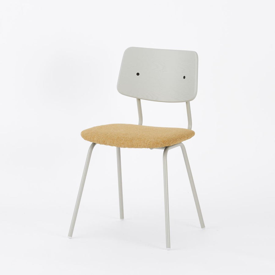 KUUM Chair shikaku Gray White Steel Frame Cushion Gray White Back クーム チェア シカク