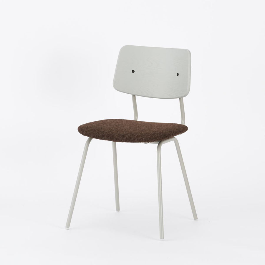 KUUM Chair shikaku Gray White Steel Frame Cushion Gray White Back クーム チェア シカク
