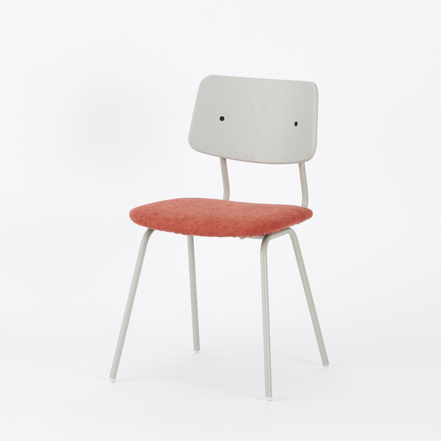 KUUM Chair shikaku Gray White Steel Frame Cushion Gray White Back クーム チェア シカク