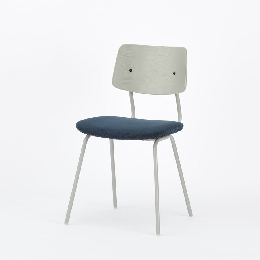 KUUM Chair shikaku Gray White Steel Frame Cushion Gray White Back クーム チェア シカク