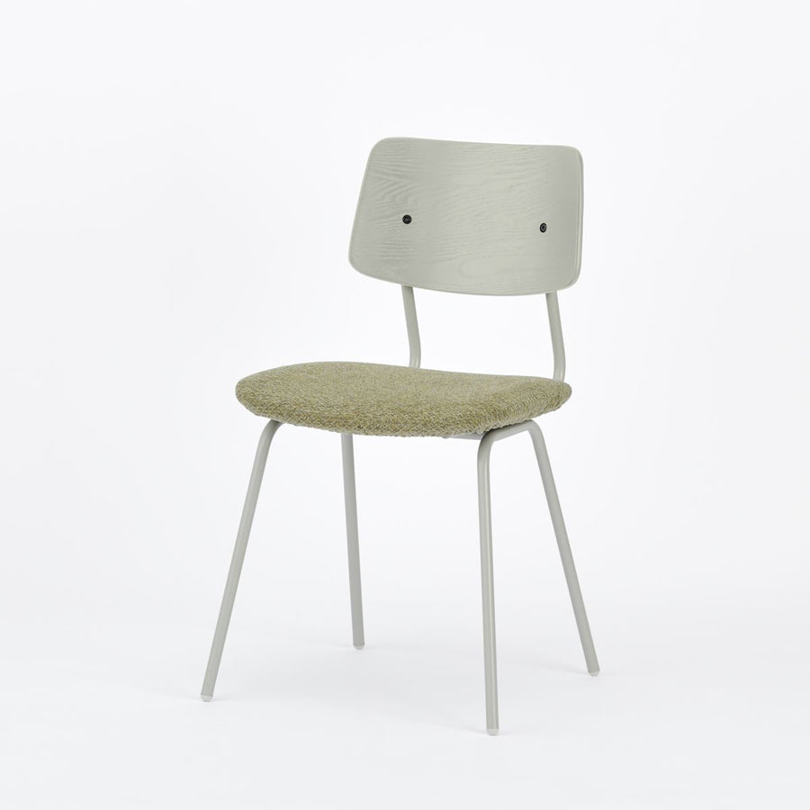 KUUM Chair shikaku Gray White Steel Frame Cushion Gray White Back クーム チェア シカク