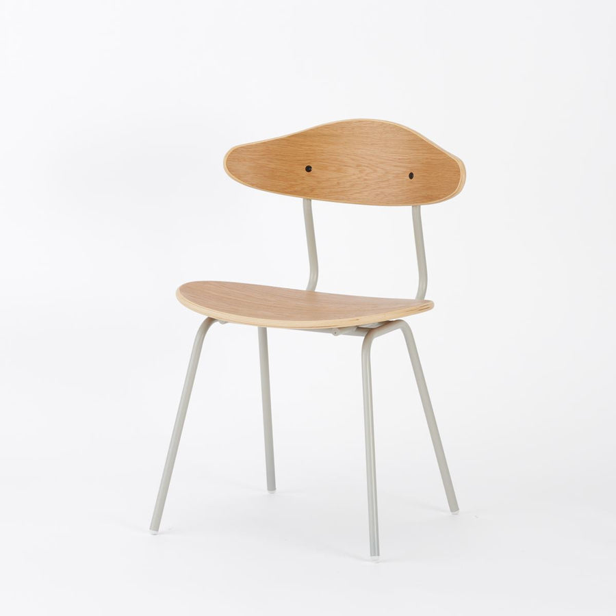 KUUM Chair kinoco Gray White Steel Frame Wooden Back クーム チェア キノコ