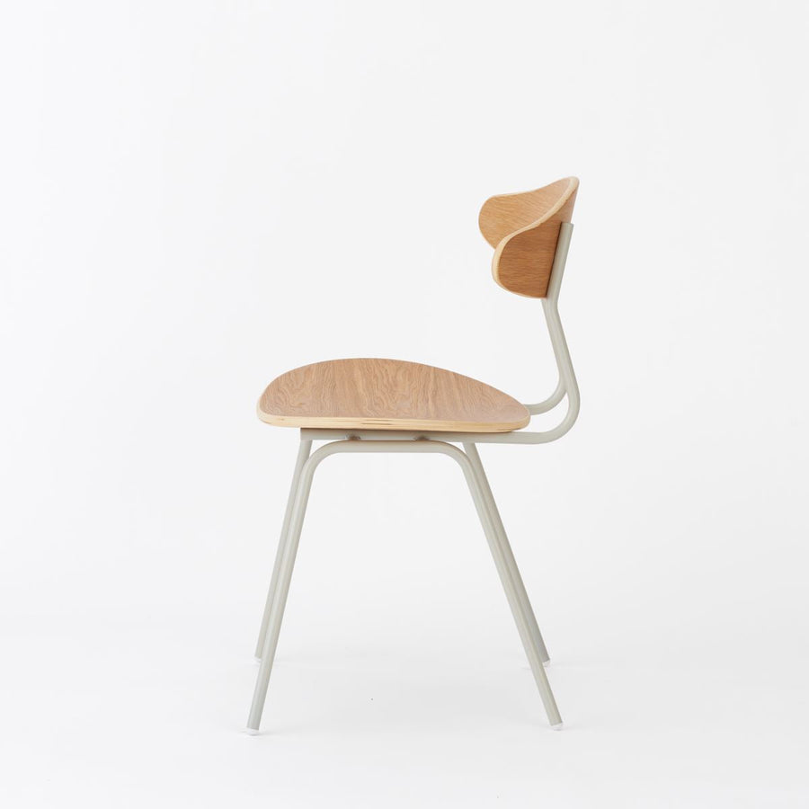 KUUM Chair kinoco Gray White Steel Frame Wooden Back クーム チェア キノコ